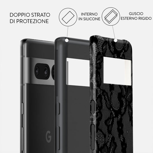 GLANDOTU Cover In Pelle Per Google Pixel 7 Pro Con Slot Carte E Chiusura Magnetica - Morbida TPU - 4